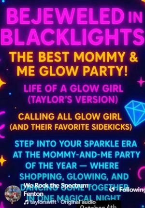 Bejeweled In Blacklights: Mommy & Me Taylor Swift Shimmer 'N' Shop Party 