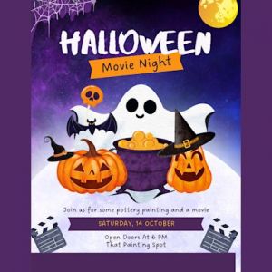 10/14 Halloween Movie and Pottery Party Event at That Painting Spot