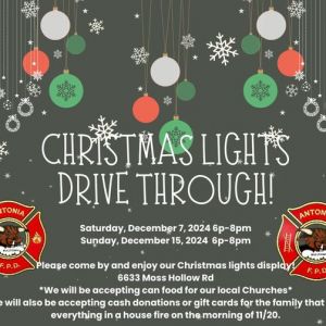 12/07 & 12/15 Christmas Lights Drive-Thru at Antonia Fire Department