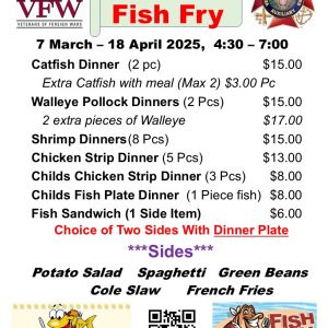 03/07-04/18 Fish Fry at the VFW O'Fallon #5077