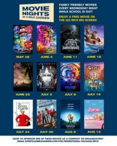 05/28-08/13 Movie Night at 9 Mile Garden