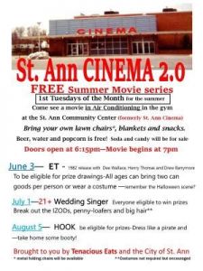 06/03 & 08/05 Free Movies at the St. Ann Community Center