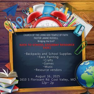 08/16 Free Back-To-School Event at Church of the Living God