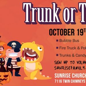 10/19 Trunk or Treat at Sunrise Church