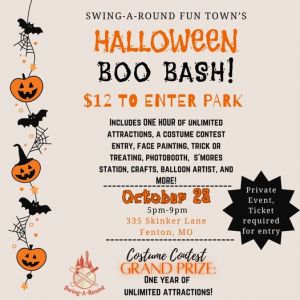 10/23 Halloween Boo Bash at Swing-A-Round Fun Town