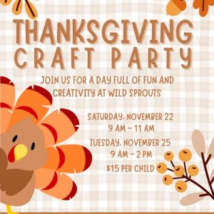 11/22 & 11/25 Thanksgiving Craft Party at Wild Sprouts