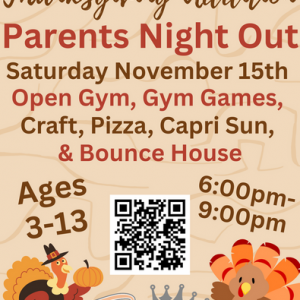 11/15 Thanksgiving Parent's Night Out at Flipside Empire Gymnastics