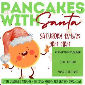 12/13 Pancakes with Santa at Little Seedlings Academy