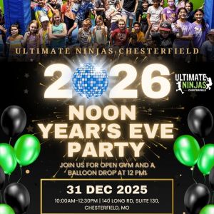 12/31 Noon Year's Eve Party at Ultimate Ninjas