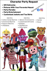 Big Imaginations LLC Mascot Party Entertainment & Party Rentals
