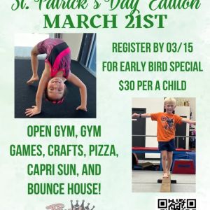03/21 St. Pat's Parent's Night Out at Flipside Empire Gymnastics